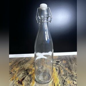 Vintage Clear Glass Milk Bottle with Swing Top Closure